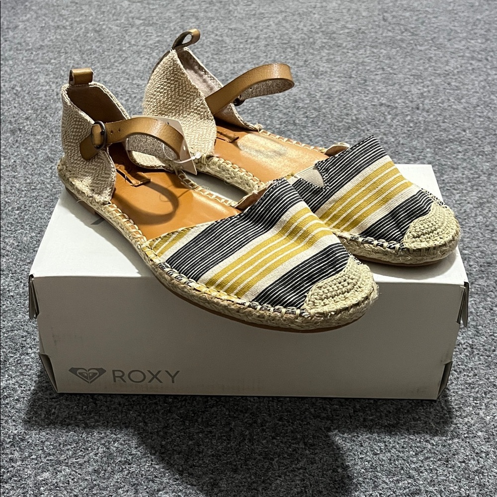 Roxy Women's Espadrilles - Yellow and Black Stripes